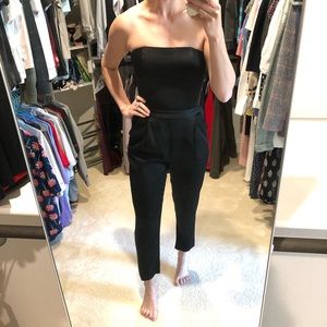 Alice + Olivia Satin Bustier Jumpsuit
